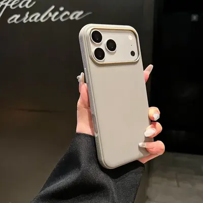 Deri desenli manyetik telefon kılıfı, Apple 17 Pro için kaymaz yumuşak kılıf
