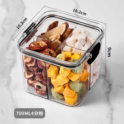 6-Compartment Airtight Storage Jar for Grains, Spices and Tea - 8