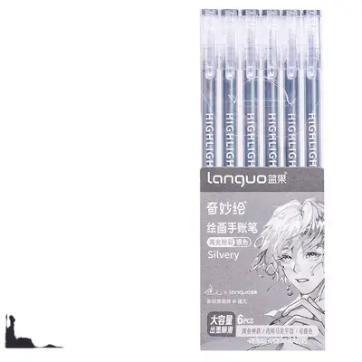 Nine-Color Fluorescent Gel Pen Set in Box for Diary and Handwriting - 6