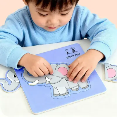 Children's beginner puzzle - fruit and animal learning cards