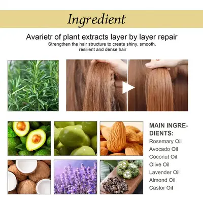 跨境爆款Natural Hair Growth Oil Veganic头发营养液育发油防脱