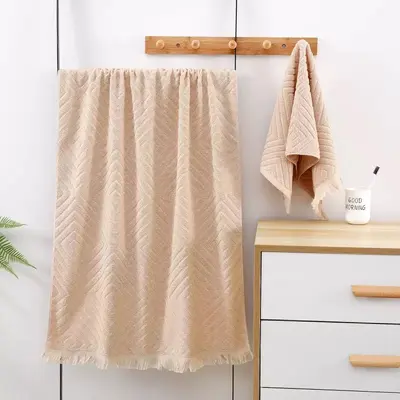 Jacquard Tassel Cotton Towel Set - 9
