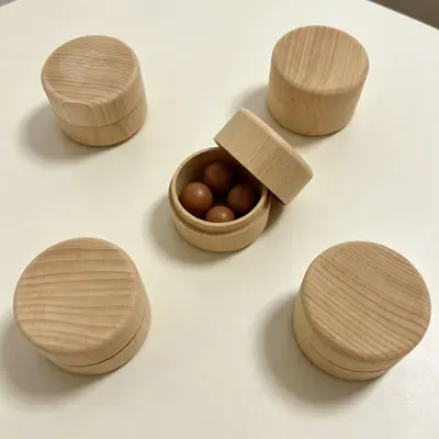 现货 木质婴儿胎发牙齿收纳包DIY戒指首饰盒木质包装盒儿童乳牙盒