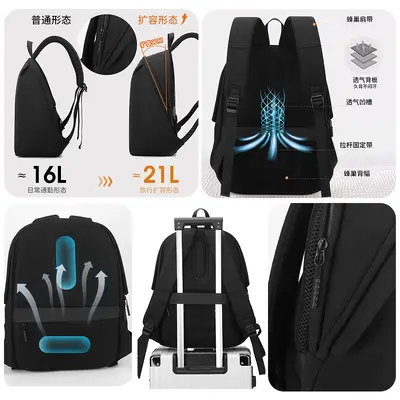 Amazon Reisetagesrucksack großes Fassungsvermögen erweiterbar 21 Liter Laptop-Rucksack Studenten Pendel Reiserucksack - 3