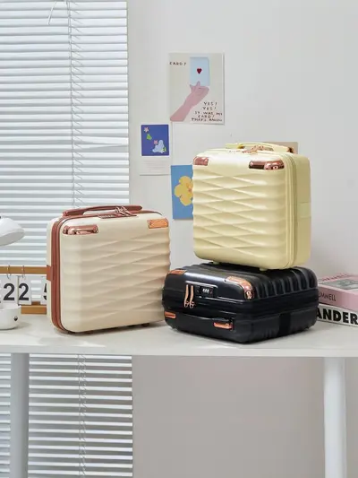14 Inch Mini Carry-On Suitcase with Cosmetic Case and Combination Lock - 1
