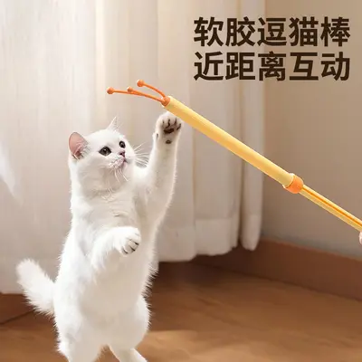 Retractable Cat Teaser Wand, Double-Sided Scratcher, Interactive Cat Toy - 5