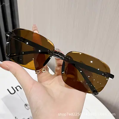 Men's Frameless Fashion Sunglasses with UV Protection - 5