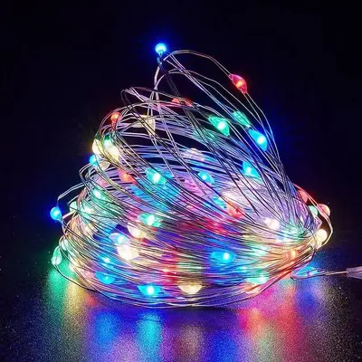 8-Function Solar Copper Wire LED String Lights for Outdoor Use