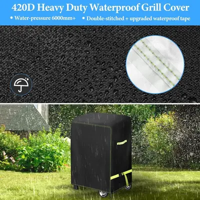 420D PU Outdoor Barbecue Grill Cover for Boat Grill, Waterproof, Dustproof