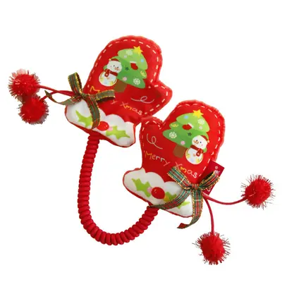 Noel kedi nanesi eldiven oyuncağı, peluş, diş kaşıma - 6