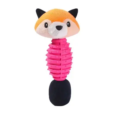 Plush Dog Chew Toy with Squeaker, Bite-Resistant, Cartoon Animal - 8