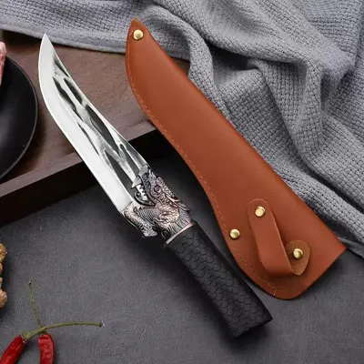 Hand-forged bone knife, butcher knife, non-slip handle, special knife for slaughtering and skinning pigs, sharp cutting knife, kitchen knife