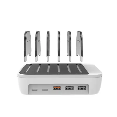 Toptan 5 portlu USB şarj cihazı 65W hızlı şarj çoklu portlu şarj cihazı cep telefonu tablet dijital çok fonksiyonlu şarj standı