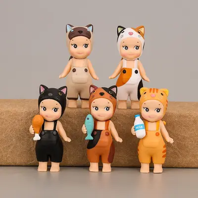 Sevimli Kedi Melek Bebek Figürü, 9 Model Anime Biblo