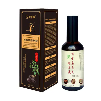 Сыворотка для роста волос с экстрактом Polygonum Multiflorum и Ganoderma, травяная эссенция-концентрат для питания волос, спрей с эфирными маслами для возвращения волосам черного цвета, концентрат для питания корней волос и потемнения седых волос - 6