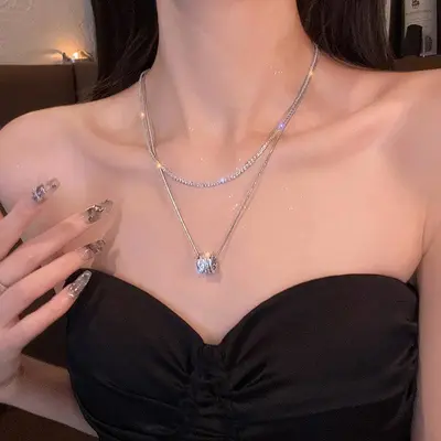 Çift katmanlı kolye kadın niş tasarım - 5