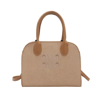 Women's Large Lettered Handbag with Shoulder and Crossbody Strap - 7