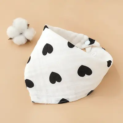 Baby triangle bib, 4-layer cotton, printed