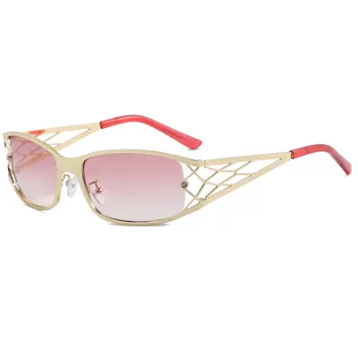 Y2K Style Metal Mesh Sunglasses for Women, UV Protection - 1