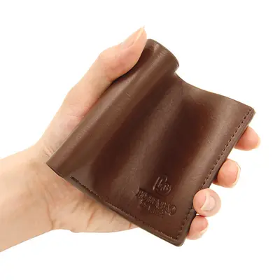 Men's Short Wallet, Solid Color, Large Capacity PU Leather with Coin Pocket - 3