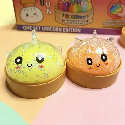 Einhorn-Platzperlen-Quetschspielzeug mit Goldpuder, langsame Rückstellung - 5