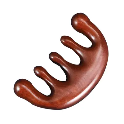 Saç derisi ve kafa meridyenleri için sandal ağacı masaj tarağı, küçük taşınabilir ahşap meridyen tarağı, hediyelik eşya.