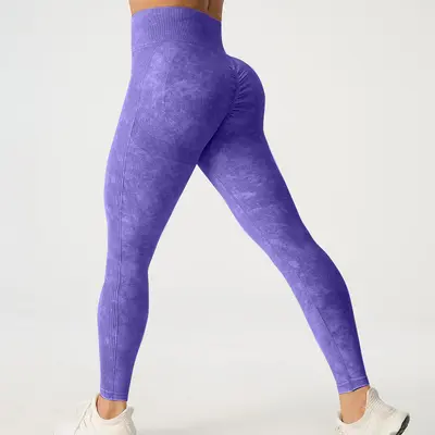 Women's Seamless Peach Hip Yoga Pants, Tummy Control High Waist Fitness Leggings - 12