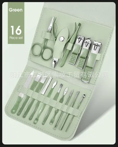 Matcha green 16-piece nail scissors set, manicure tools - 9