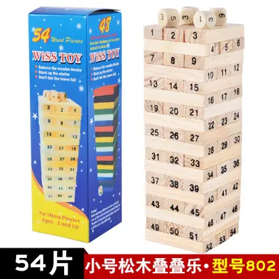 Wooden Rubberwood Stacking Blocks for Ages 4-6, Educational Number Stacking Toy - 6