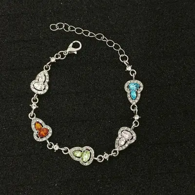 Glisine çiçeği gülümseme bilekliği, kristal, kadın - 9