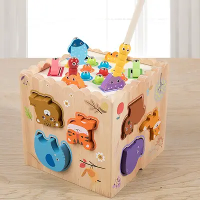 Multifunktionale Montessori-Holzintelligenzbox mit Perlenlabyrinth - 4