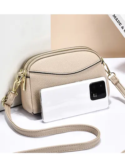 Cross-border Shoulder Bag Women's New Fashion Mini Small Bag Dual-layer Zipper Mom Phone Bag Versatile Small Square Bag