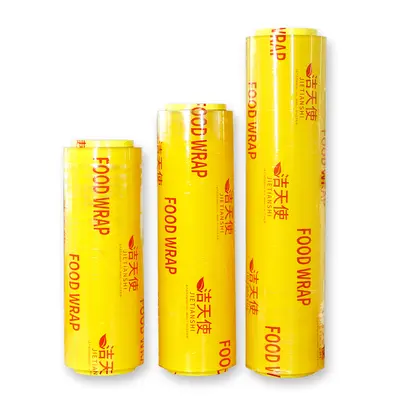Tek kullanımlık PVC streç film büyük rulo güzellik salonu ticari süpermarket meyve ev gıda sınıfı toptan bir parça ile başlıyor