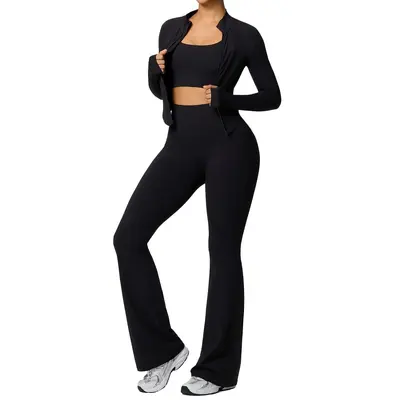 Women's Three-Piece High-Elasticity Yoga Wear Set - 6