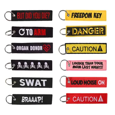 Motorcycle Keychain, Jewelry Style Men's Gift, Embroidered - 3