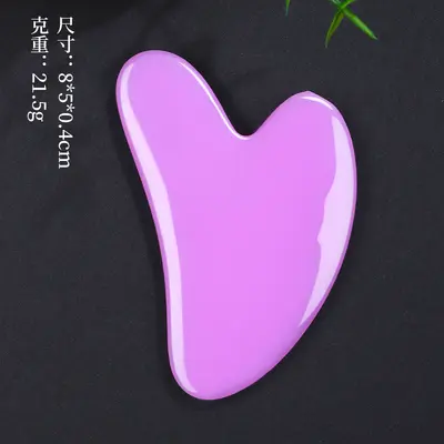 Acryl-Gesichtsmassage-Set, Rosenquarz Doppelkopf-Walzen-Massagegerät, kein Jade, herzförmiges Meridian-Beauty-Gesicht-Schaber-Set. - 12