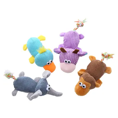 Plush Animal Dog Toy with Built-in Squeaker, Durable Chew Toy - 5