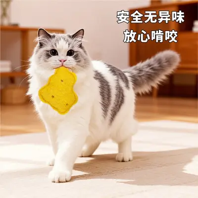 Loofah Cat Toy with Catnip Teaser Wand, Chew-Resistant - 5
