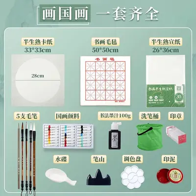 Chinesisches Malerei-Pigmentset, 12 Farben, Anfängerset mit Werkzeugen - 2