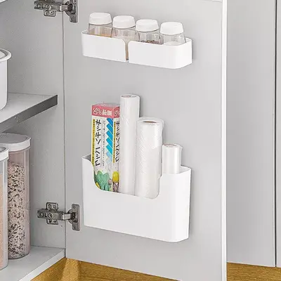 Kitchen Cabinet Door Storage Box, Adhesive Mount - 4
