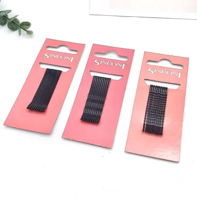 Black Card-Style Steel Hair Clip, Invisible Edge Clip