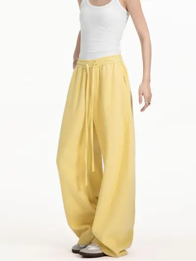 CATTEEIUS College-Stil Sweatpants einfarbig, weit geschnitten, für Herren und Damen