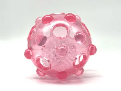 TPR köpek oyuncağı, ışıklı sesli yüzen ödül topu 9 cm - 10