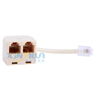 RJ11 Telephone Splitter with Wired Horn Splitter, Male to Female Adapter
