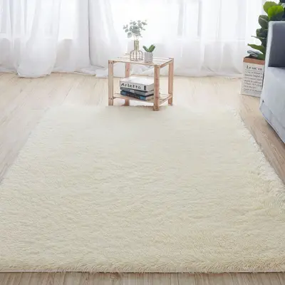Long-Pile Silk Batik Rug, Stain-Resistant, Easy Care - 8