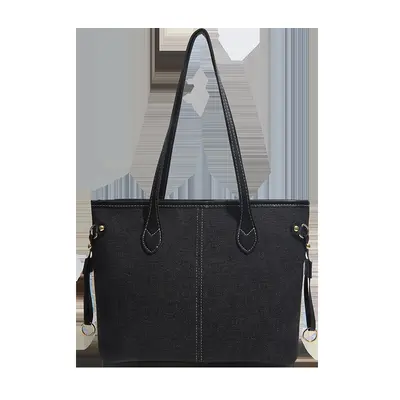 Women's Large Capacity Tote Bag, Patchwork Underarm Bag for Commuting - 9