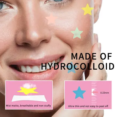 Star-Shaped Colorful Hydrocolloid Acne Patch with Portable Box - 3