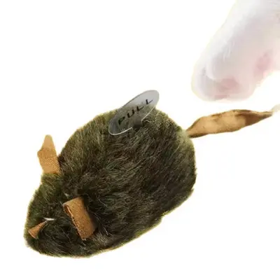 Electric Smart Squeaking Mouse Cat Toy, Interactive Cat Teaser Stick - 5