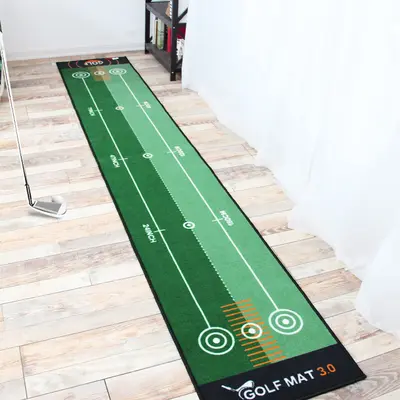 Indoor Golf Putting Mat and Hitting Practice Device