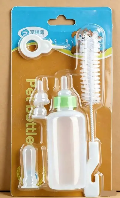 Silicone Pet Feeding Bottle for Kittens and Puppies, Soft Nipple - 9
